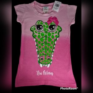 Snapshot Alligator With Bow Kids t-shirt